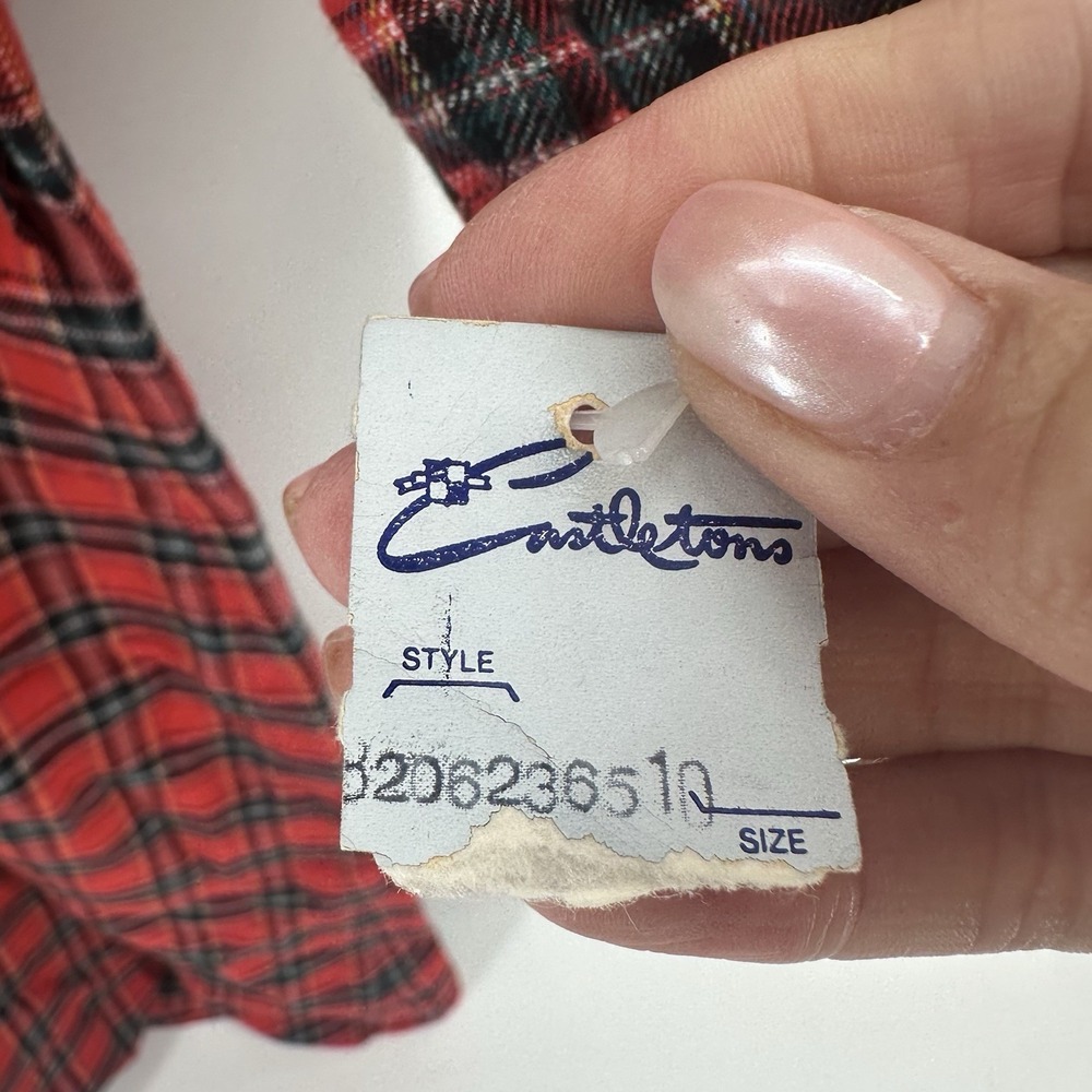 VTG 80s Don Sophisticates Dress Red Plaid School Girl Sz 10 BB39 Holiday NWT - Picture 8 of 13